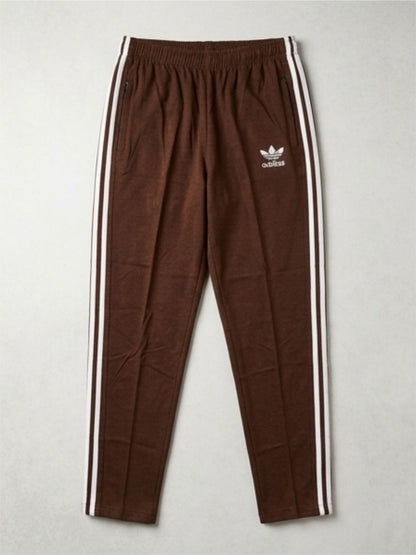 Men's 3-Stripes Regular Fit Track Pants Brown Color - bebold