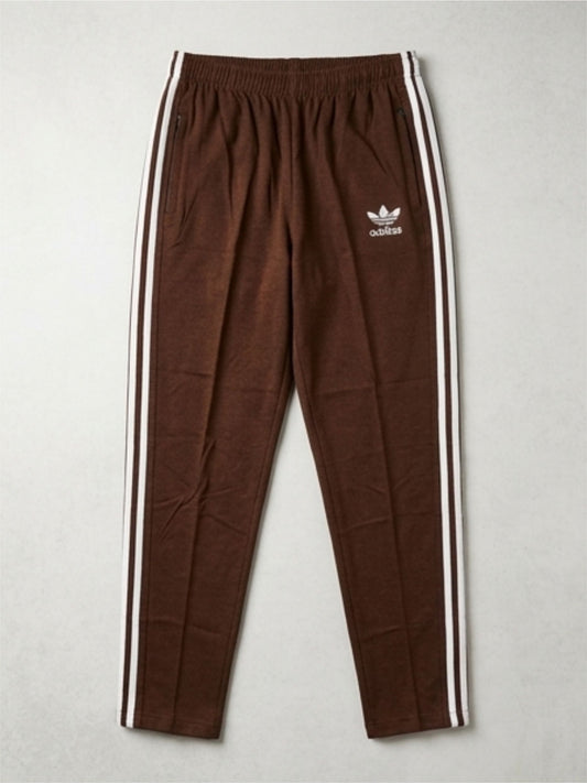 Men's 3-Stripes Regular Fit Track Pants Brown Color - bebold