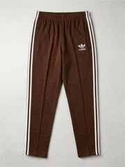 Men's 3-Stripes Regular Fit Track Pants Brown Color - bebold