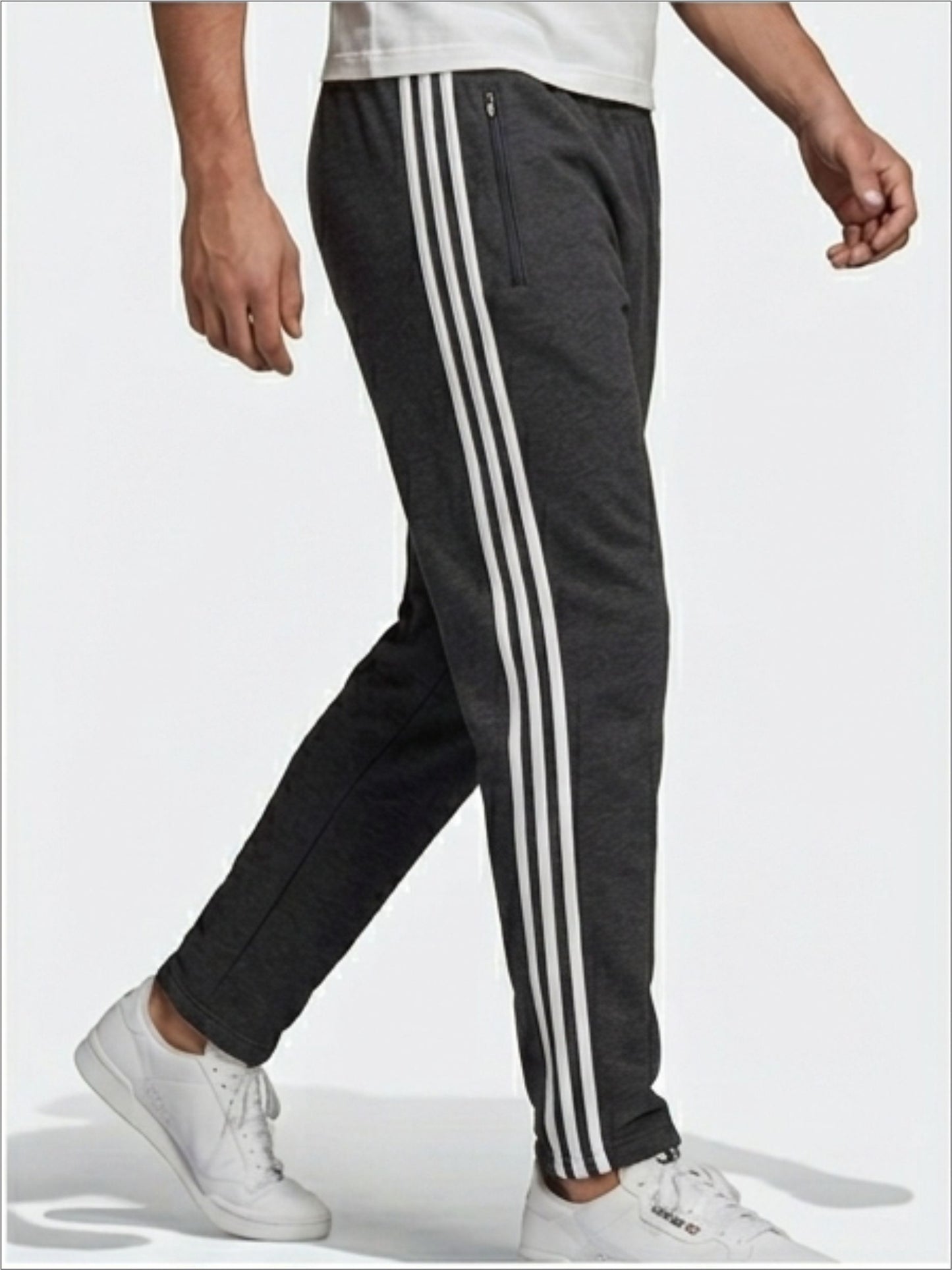 Men's 3-Stripes Regular Fit Track Pants Gray Color - bebold