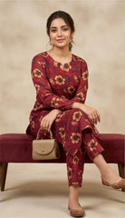 Bebold Digital Printed Bana Doria Lawn 2-PC Unstitched | Red Floral