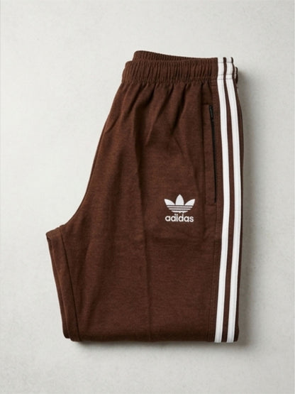Men's 3-Stripes Regular Fit Track Pants Brown Color - bebold