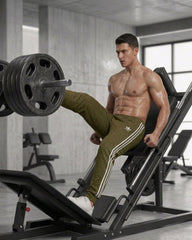 Men's 3-Stripes Regular Fit Track Pants Olive Green Color - bebold