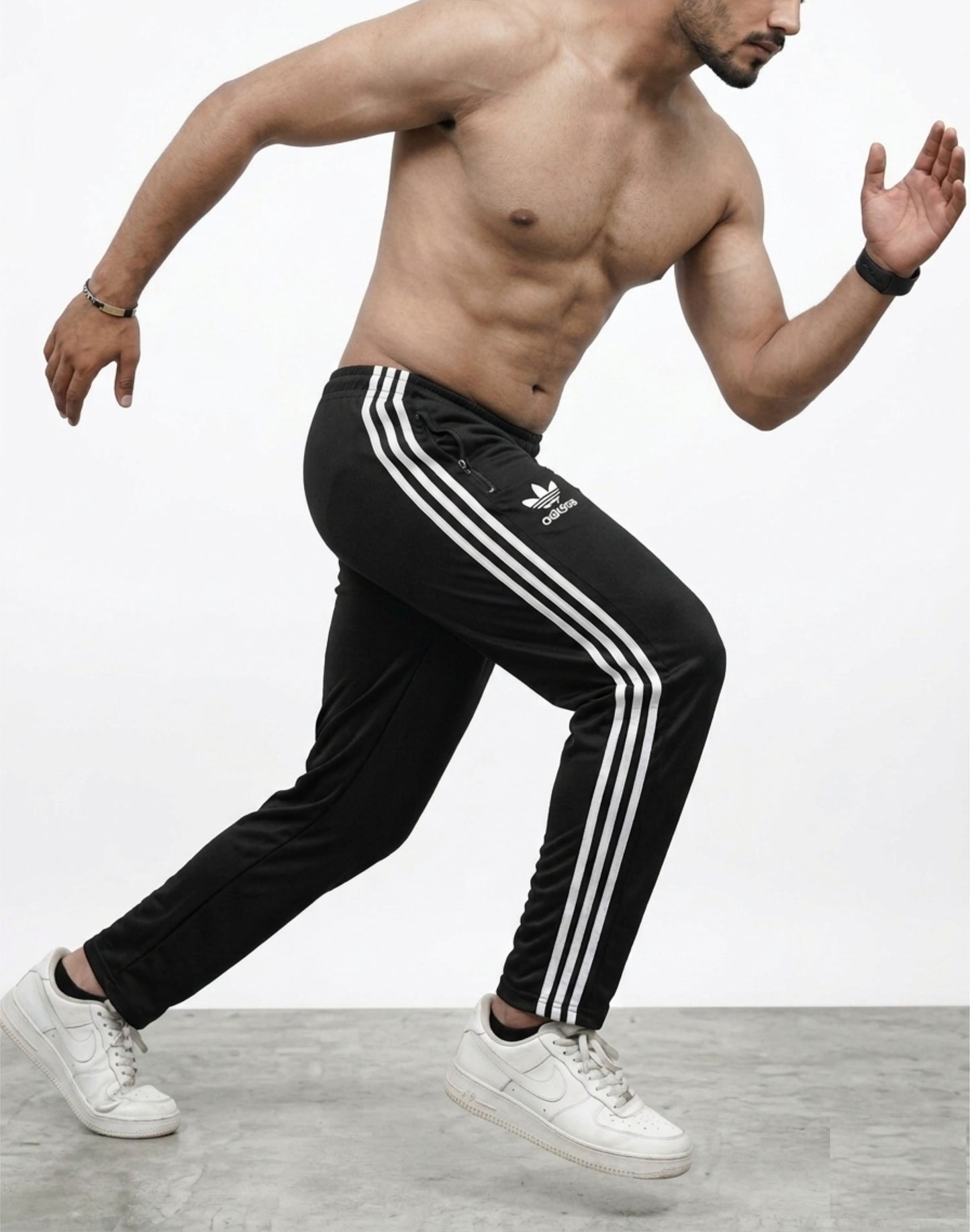 Men's 3-Stripes Regular Fit Track Pants Black Color - bebold