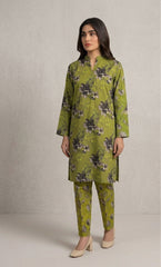 Bebold Digital Printed Bana Doria Lawn 2-PC Unstitched | Green Floral