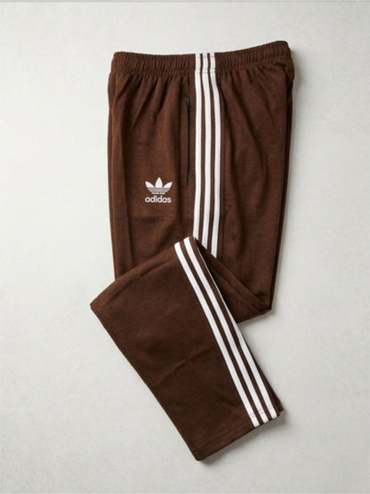 Men's 3-Stripes Regular Fit Track Pants Brown Color - bebold