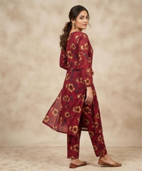 Bebold Digital Printed Bana Doria Lawn 2-PC Unstitched | Red Floral