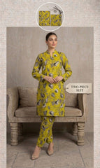 Bebold Digital Printed Bana Doria Lawn 2-PC Unstitched | Mustard Floral