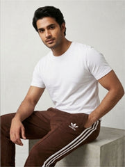 Men's 3-Stripes Regular Fit Track Pants Brown Color - bebold