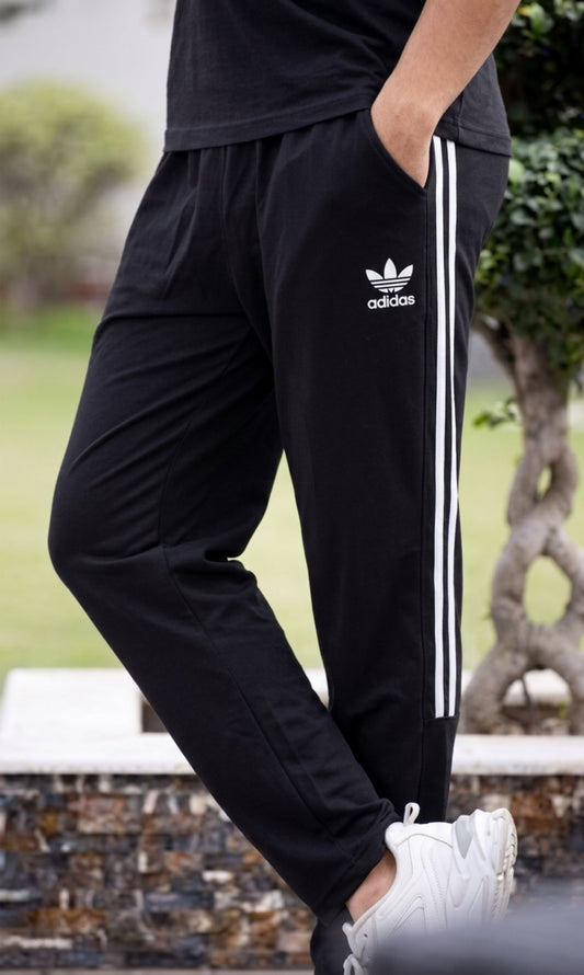 Men's 3-Stripes Regular Fit Track Pants Black Color - bebold