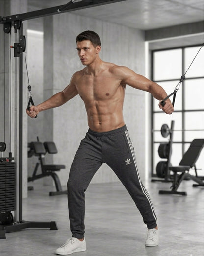 Men's 3-Stripes Regular Fit Track Pants Gray Color - bebold