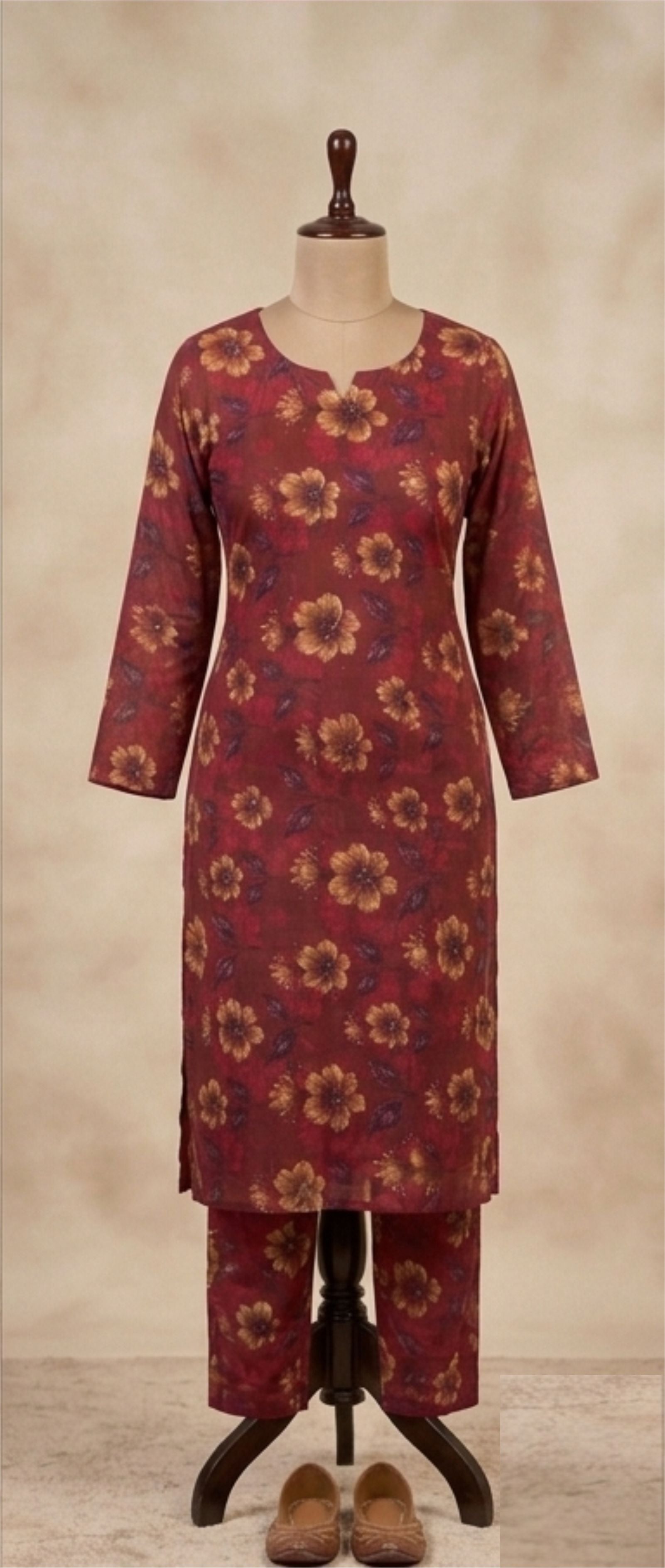 Bebold Digital Printed Bana Doria Lawn 2-PC Unstitched | Red Floral