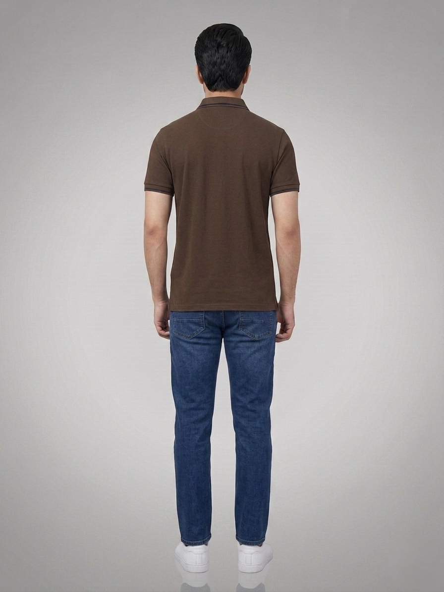 Performance Polo Tee - Cotton | Light Brown | Quick-Dry and UV Protection