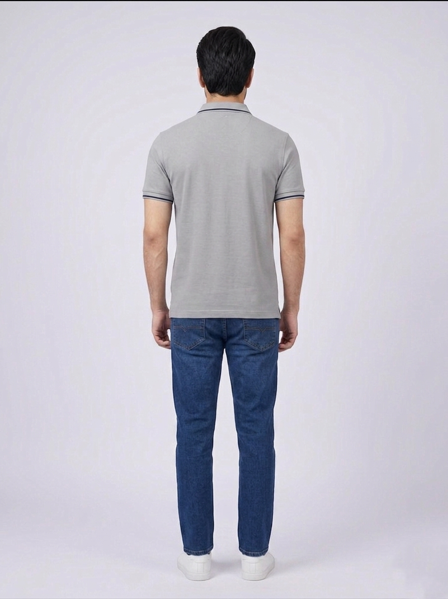 Performance Polo Tee - Cotton | Gray | Quick-Dry and UV Protection