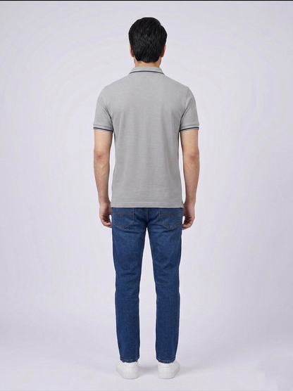 Performance Polo Tee - Cotton | Gray | Quick-Dry and UV Protection