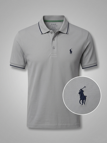 Performance Polo Tee - Cotton | Gray | Quick-Dry and UV Protection