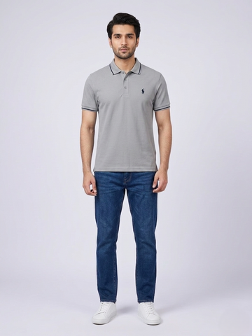 Performance Polo Tee - Cotton | Gray | Quick-Dry and UV Protection