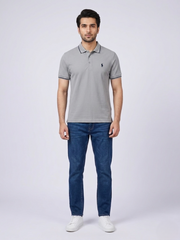 Performance Polo Tee - Cotton | Gray | Quick-Dry and UV Protection