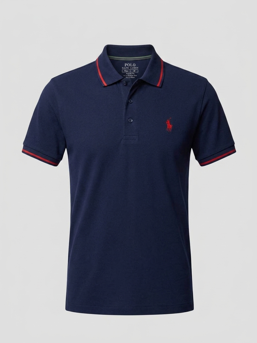 Performance Polo Tee - Cotton | Navy Blue | Quick-Dry and UV Protection