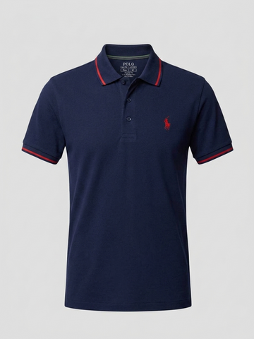 Performance Polo Tee - Cotton | Navy Blue | Quick-Dry and UV Protection