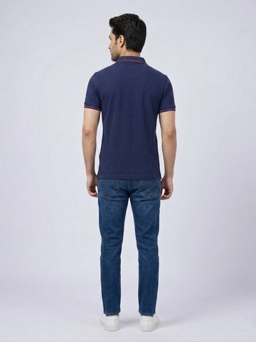 Performance Polo Tee - Cotton | Navy Blue | Quick-Dry and UV Protection