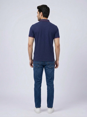 Performance Polo Tee - Cotton | Navy Blue | Quick-Dry and UV Protection