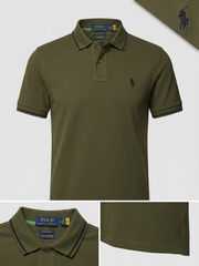 Performance Polo Tee - Cotton | Olive Green | Quick-Dry and UV Protection