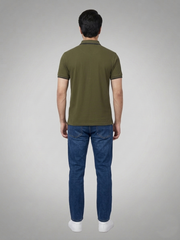 Performance Polo Tee - Cotton | Olive Green | Quick-Dry and UV Protection