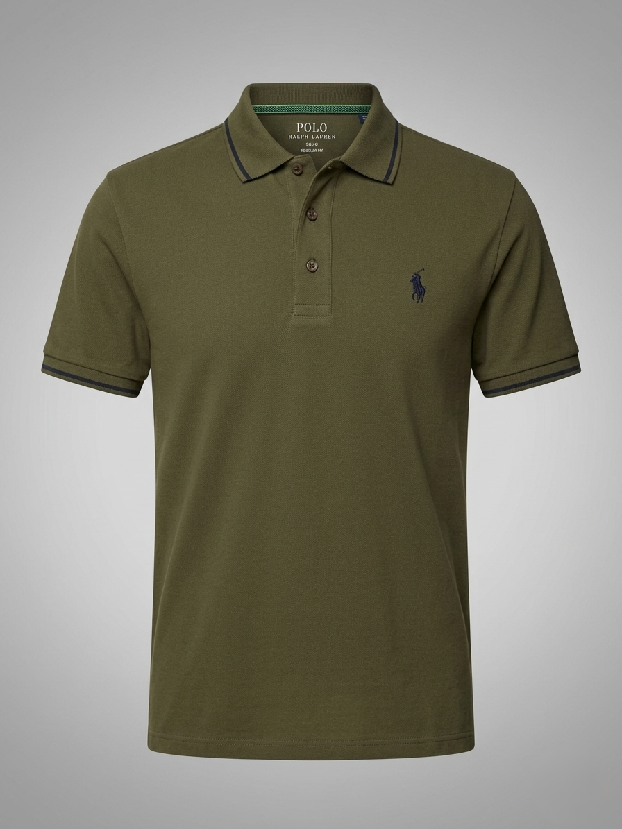 Performance Polo Tee - Cotton | Olive Green | Quick-Dry and UV Protection