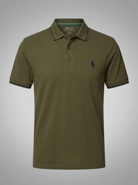 Performance Polo Tee - Cotton | Olive Green | Quick-Dry and UV Protection