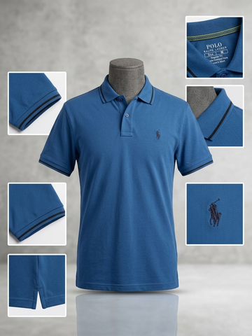 Performance Polo Tee - Cotton | Royal Blue | Quick-Dry and UV Protection