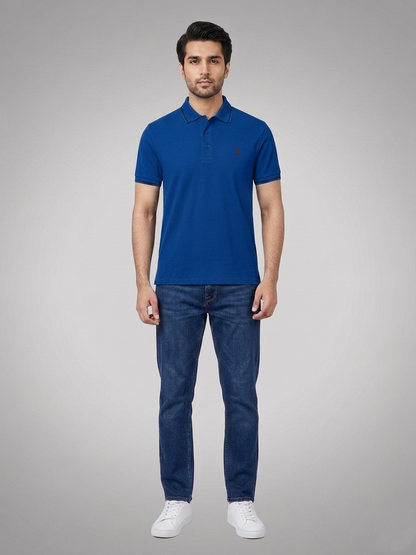 Performance Polo Tee - Cotton | Royal Blue | Quick-Dry and UV Protection