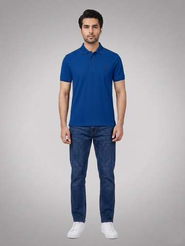 Performance Polo Tee - Cotton | Royal Blue | Quick-Dry and UV Protection