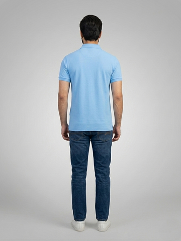 Performance Polo Tee - Cotton | Marble Blue | Quick-Dry and UV Protection