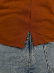 Neon Brown Cotton Half Sleeves Polo Shirt- Bebold