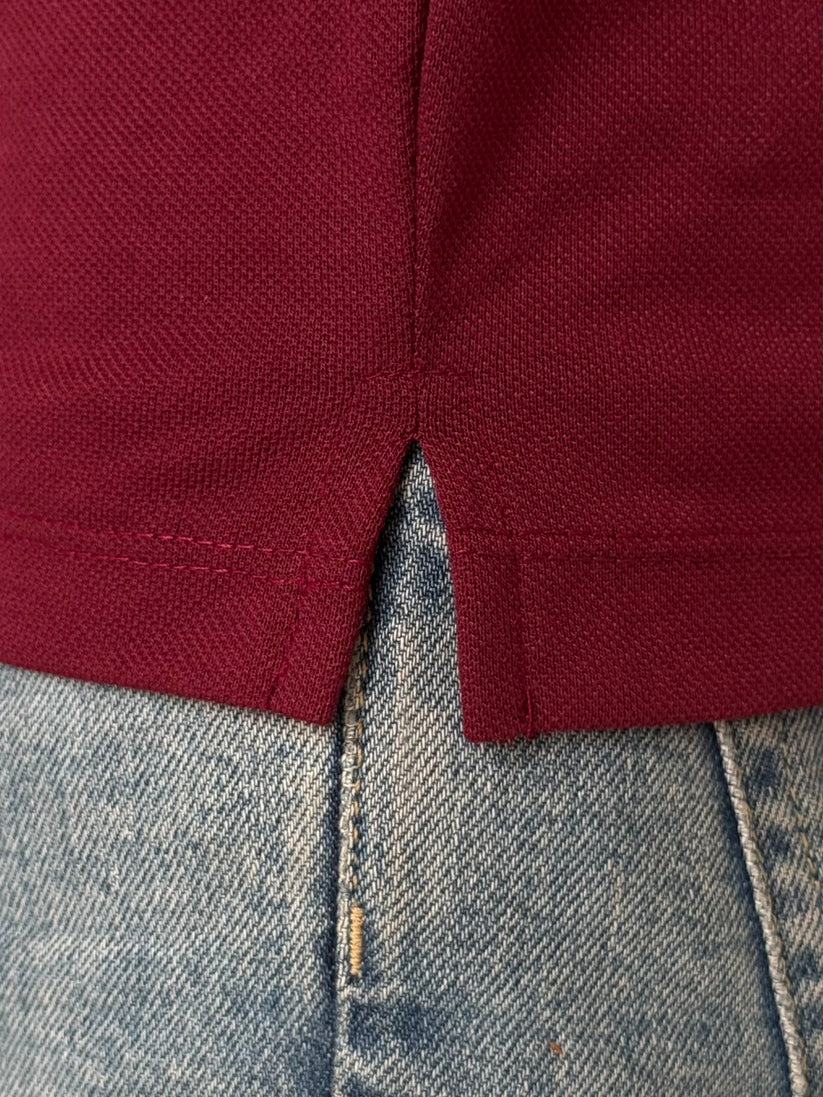 Maroon Cotton Half Sleeves Polo Shirt- Bebold