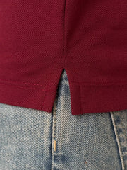 Maroon Cotton Half Sleeves Polo Shirt- Bebold