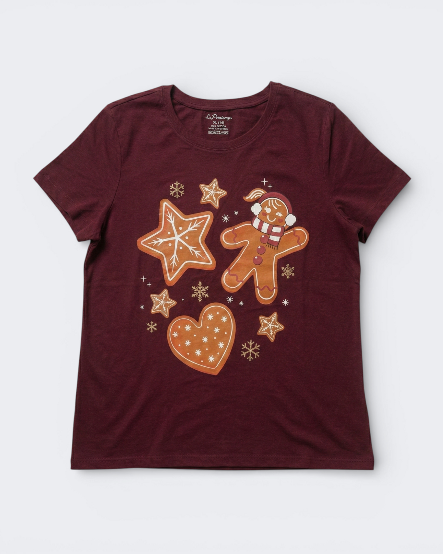 100% Cotton Ginger Cookie Printed T-Shirt for Girls | Soft Single Jersey | Sizes 2T to 16