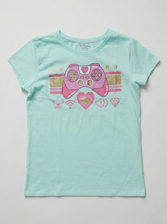 100% Cotton Gamer Printed T-Shirt for Girls | Soft Single Jersey | Sizes 2T to 16