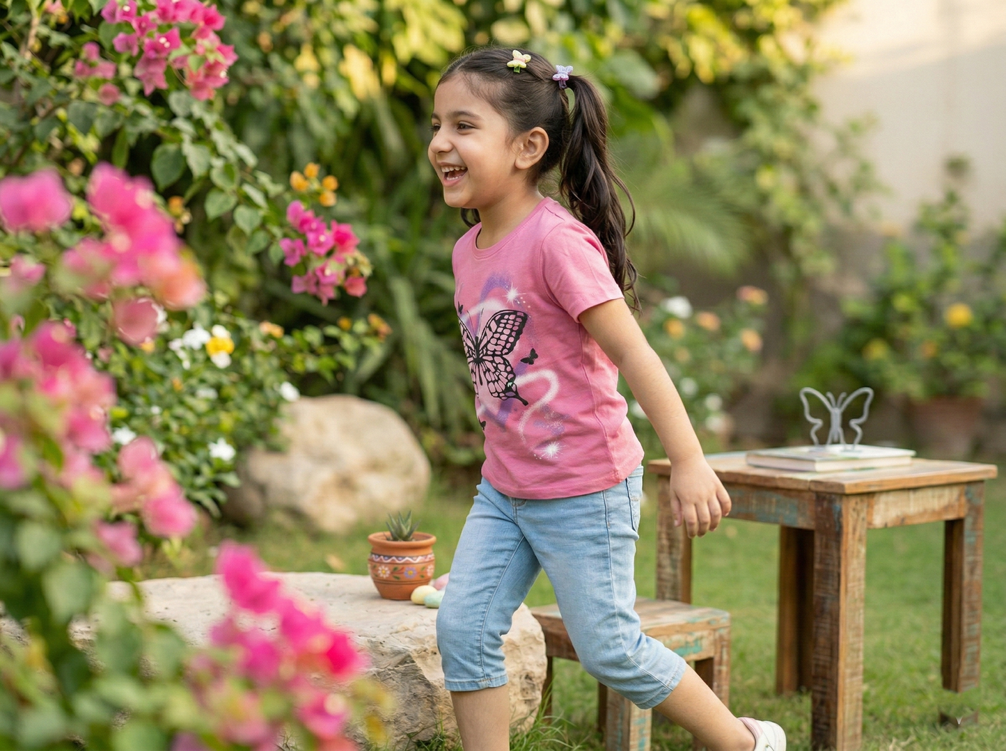 100% Cotton Butterfly Printed T-Shirt for Girls | Soft Single Jersey | Sizes 2T to 16