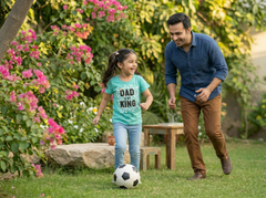 100% Cotton Dad King Printed T-Shirt for Girls | Soft Single Jersey | Sizes 2T to 16