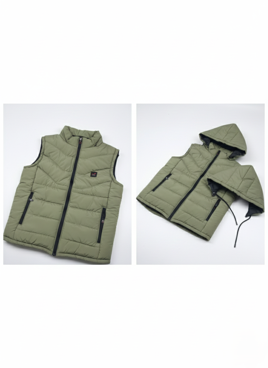 Sea Green Elegant Sleeveless & Removable Jacket - Bebold