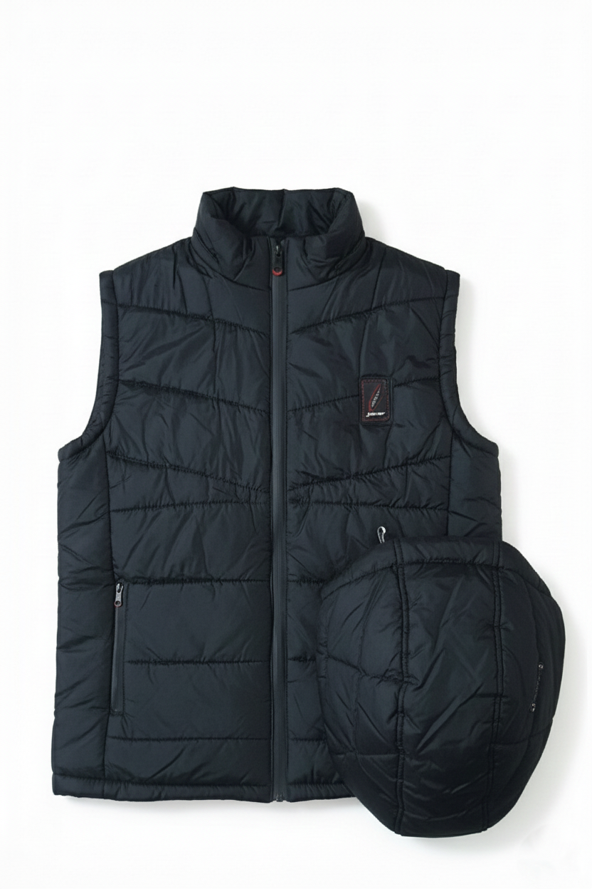 Black Elegant Sleeveless & Removable Jacket - Bebold