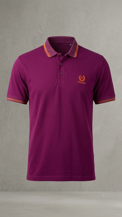 Classic Polo Tee Shirt -Maroon Color