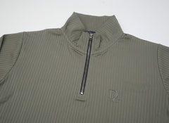 Grey Elegant Texture Mock Neck Full Sleeve - Bebold.