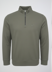 Grey Elegant Texture Mock Neck Full Sleeve - Bebold.