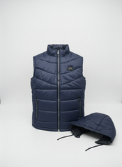 Blue Elegant Sleeveless & Removable Jacket - Bebold