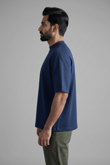 100% Pure Cotton Oversized T-Shirts for Men & Women-Navy Blue