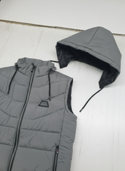 Grey Elegant Sleeveless & Removable Jacket - Bebold