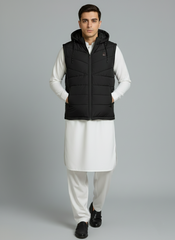 Black Elegant Sleeveless & Removable Jacket - Bebold